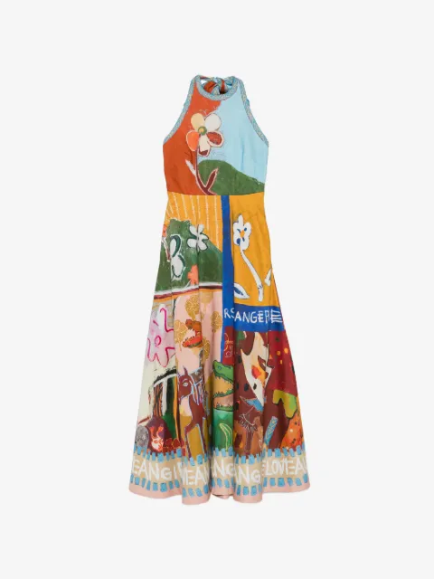 ALEMAIS Mlak halterneck maxi dress