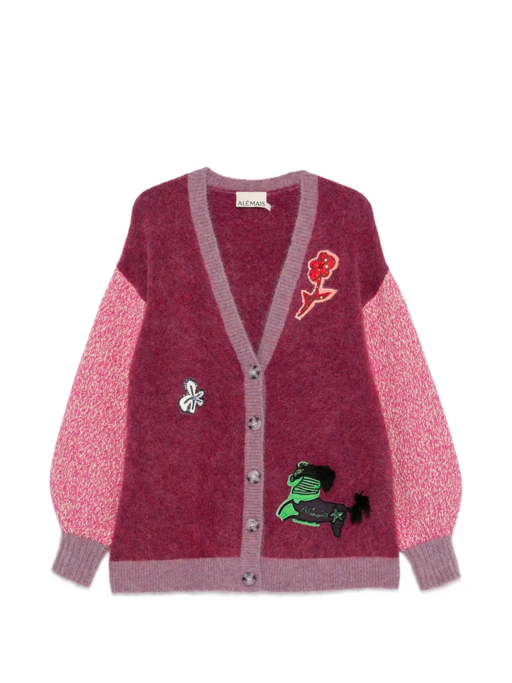 ALEMAIS Mlak appliqué-embellishment cardigan - Violett