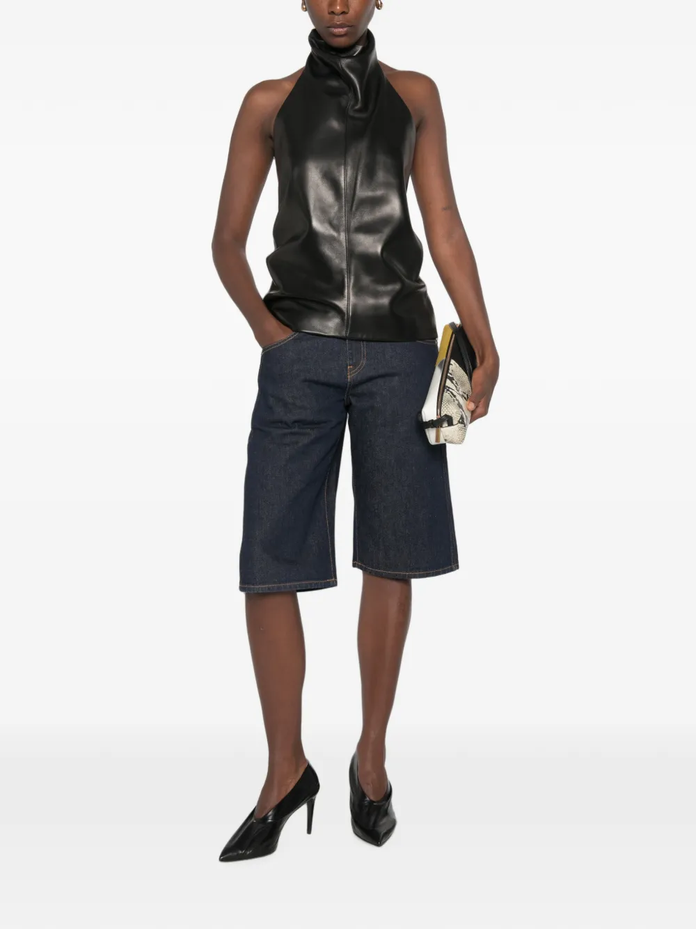 KHAITE Kinga shorts Blauw