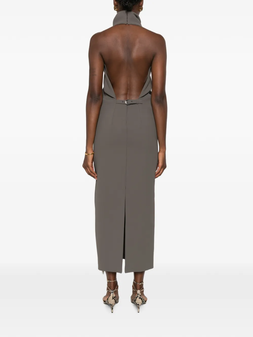 KHAITE Roxanne jurk met open rug Grijs