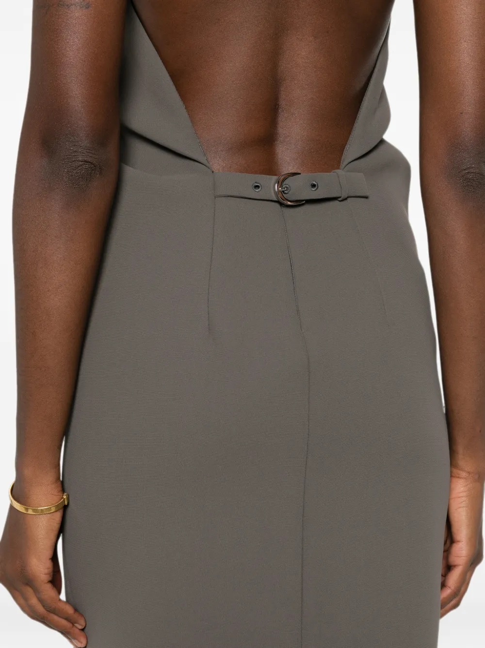 KHAITE Roxanne jurk met open rug Grijs