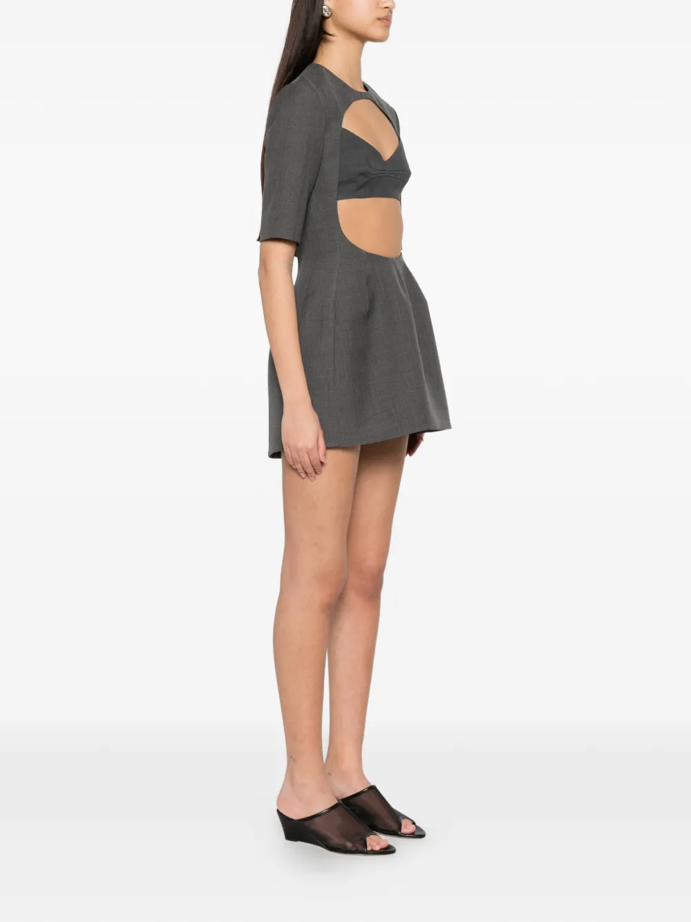 Jil Sander Mini-jurk met korte mouwen Grijs