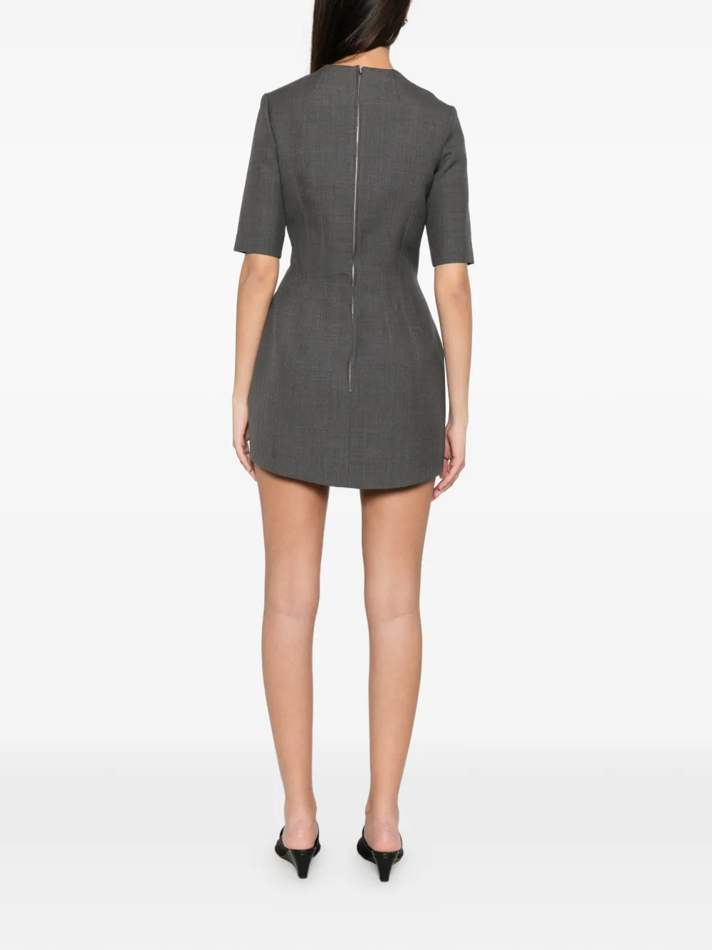 Jil Sander Mini-jurk met korte mouwen Grijs