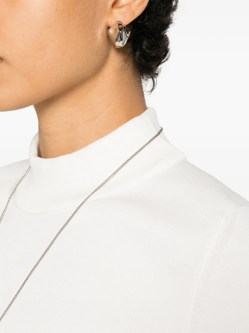 Jil Sander Technische trui met ronde hoge hals Wit