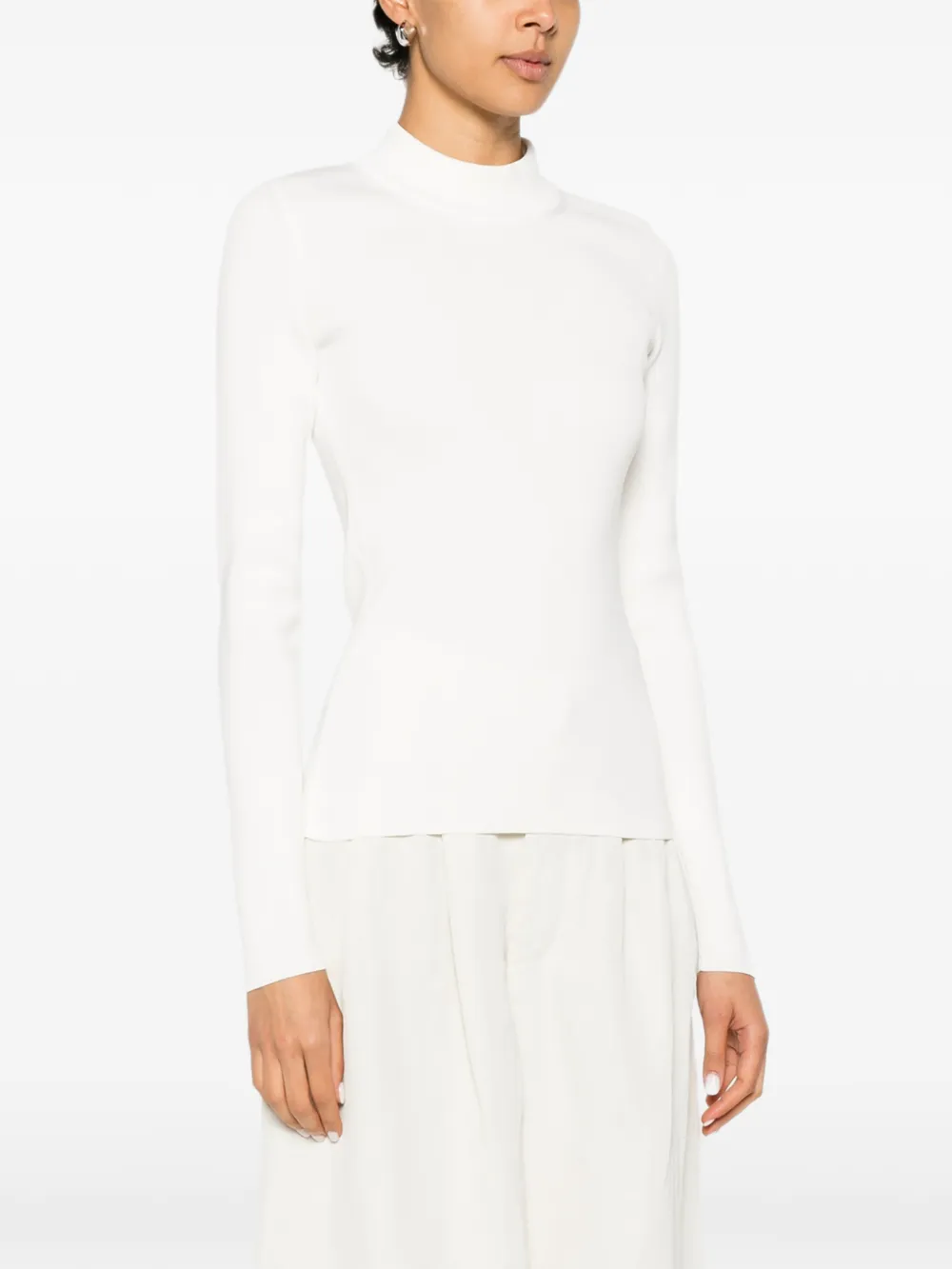Jil Sander Technische trui met ronde hoge hals Wit
