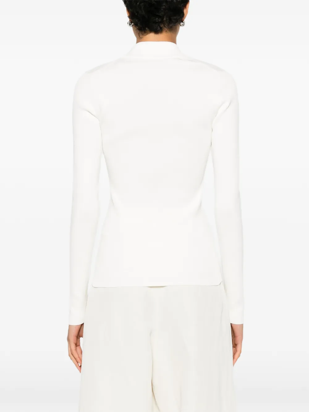 Jil Sander Technische trui met ronde hoge hals Wit