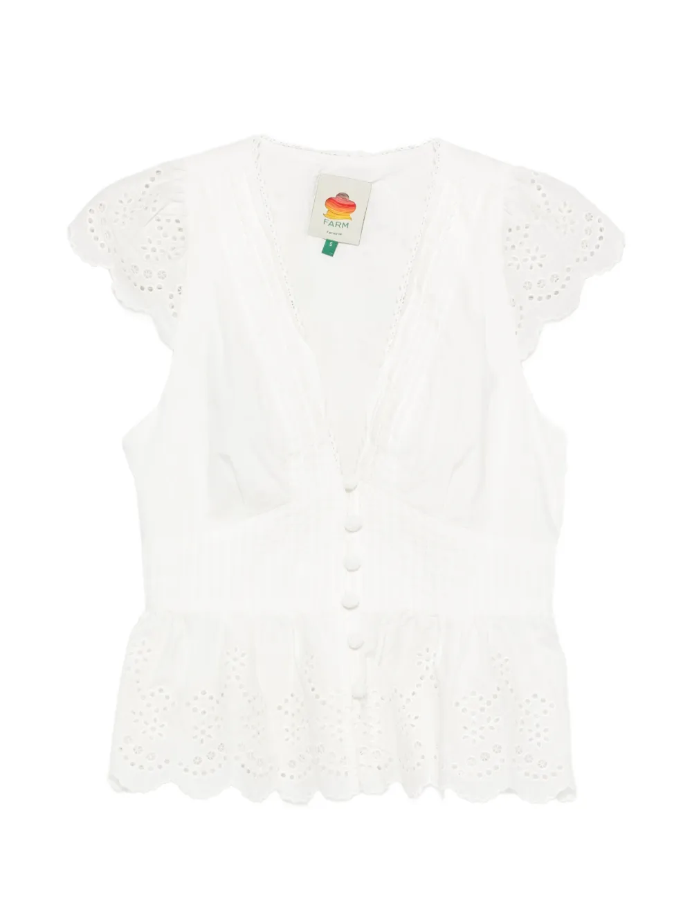 FARM Rio embroidered peplum blouse - Bianco