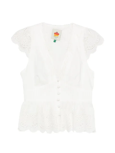 FARM Rio embroidered peplum blouse