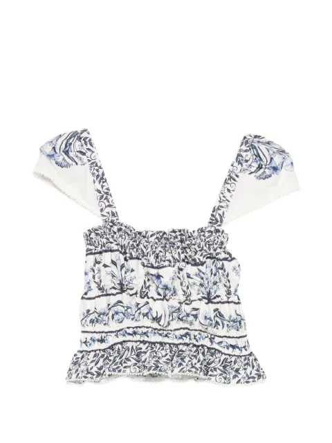 FARM Rio floral-print gathered blouse