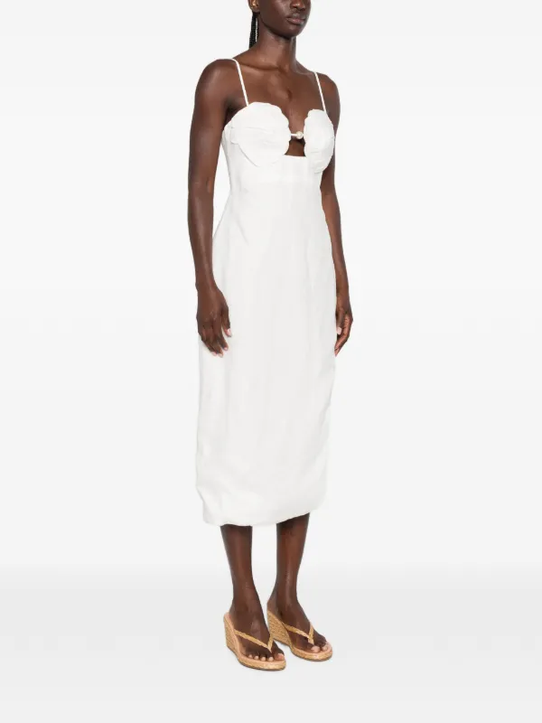 white slip dress lingerie Fleur du Mal | Frankie Lace | Ivory Size:37 EU / 6.5 US shape front MCC Desc: 72%VISCOSE/28%METALLIC Lime Green Bridesmaid Dresses