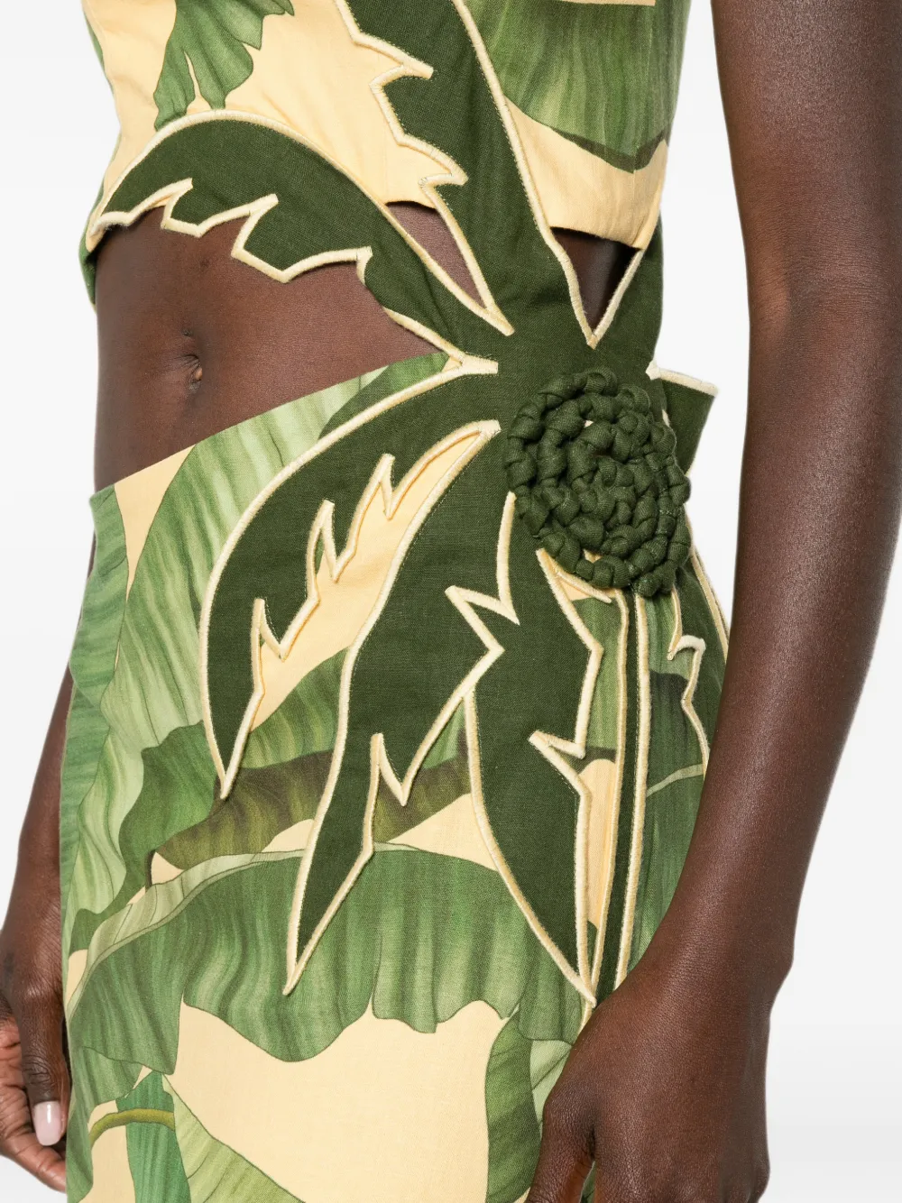 FARM Rio 3D maxi-jurk met print Geel