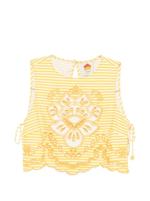 FARM Rio embroidered striped top
