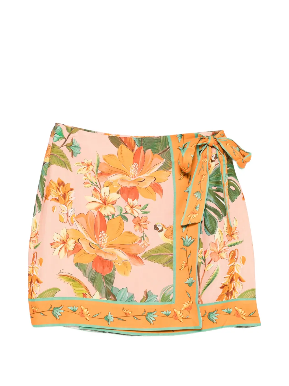 FARM Rio floral-print wrap-style skirt - Rosa