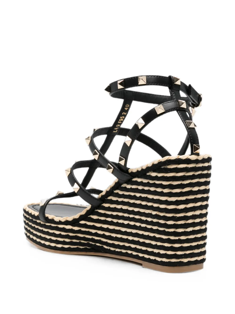 Valentino Garavani rockstud wedge espadrilles Zwart