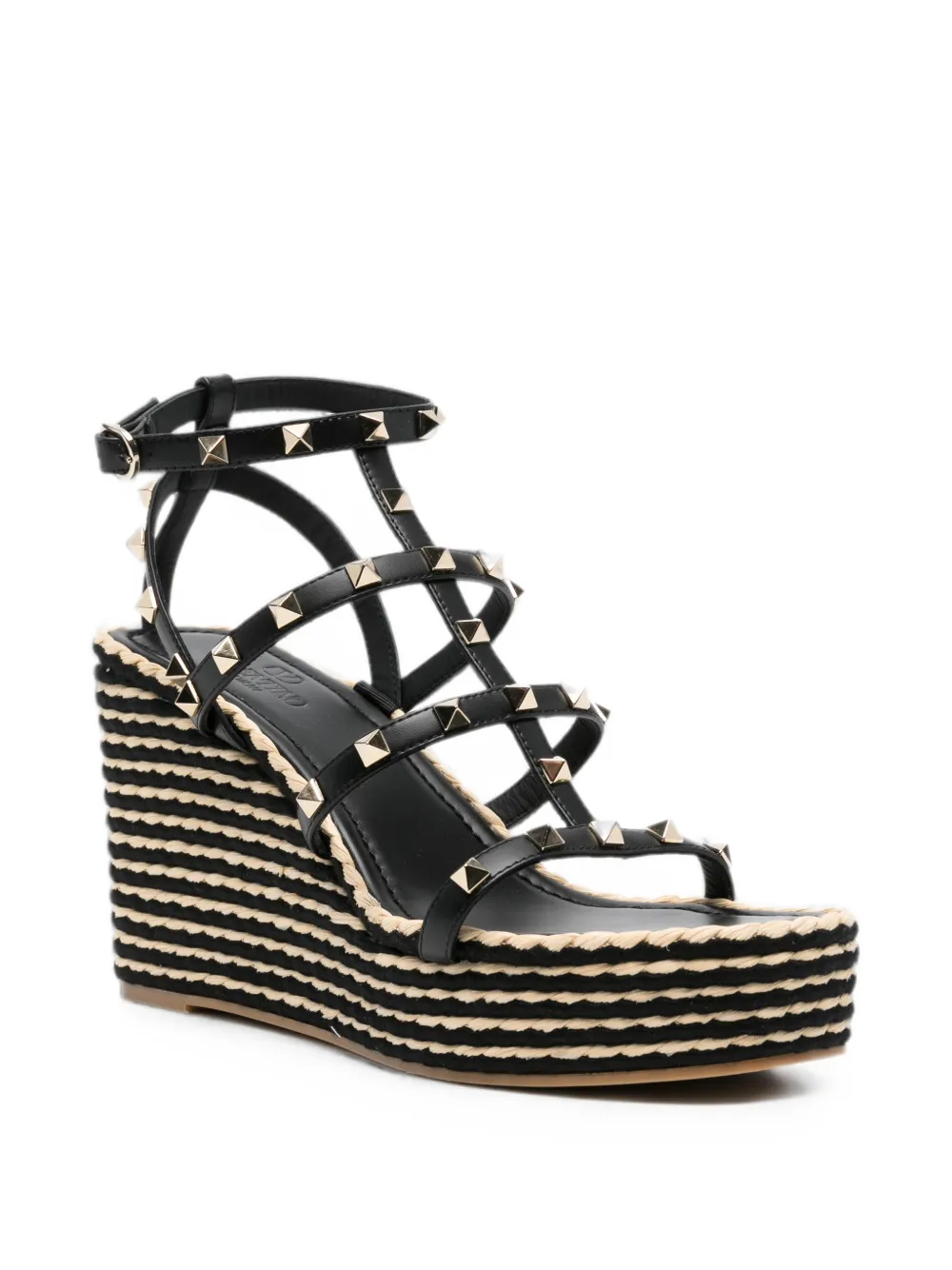 Valentino Garavani rockstud wedge espadrilles Zwart