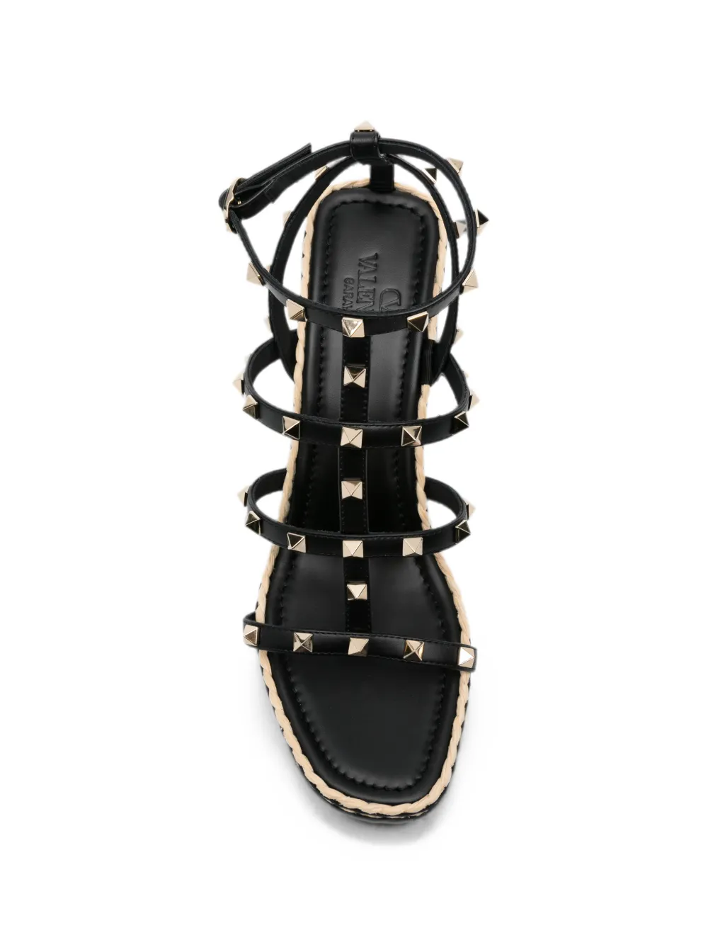 Valentino Garavani rockstud wedge espadrilles Zwart