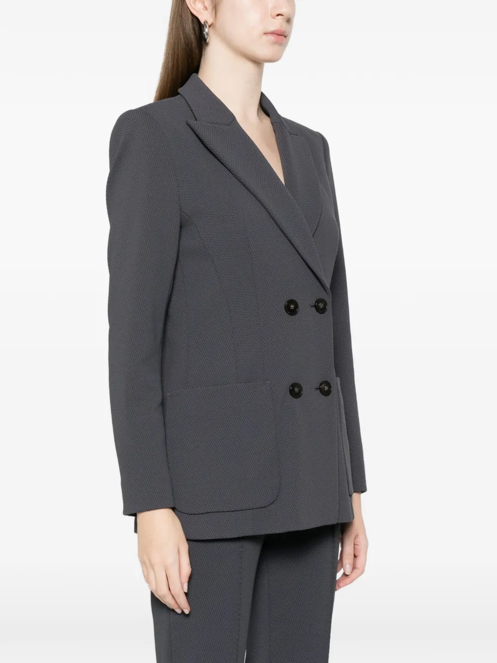  Marccain Double-breasted Blazer - Grey 