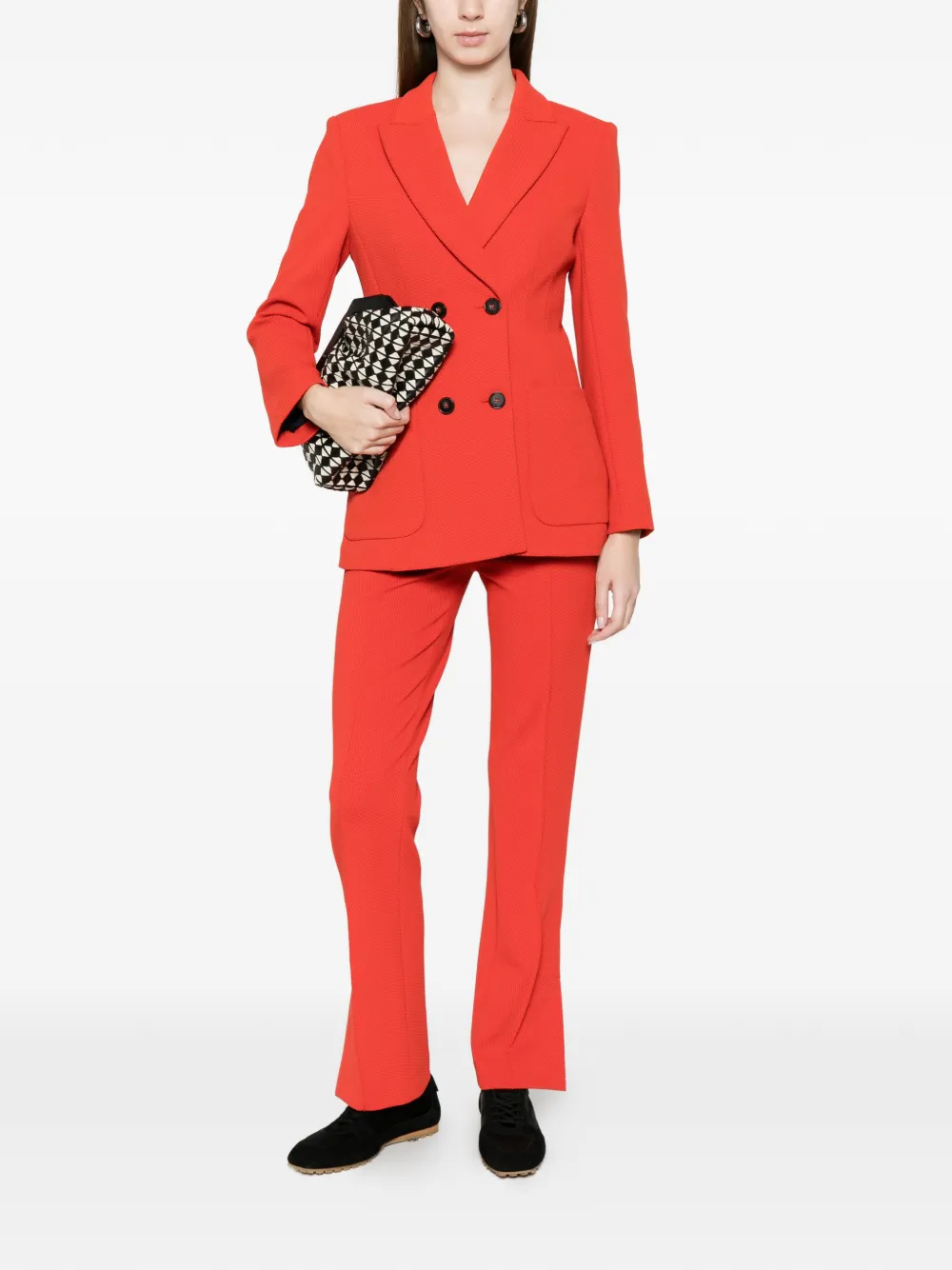  Marccain Double-breasted Blazer - Orange 