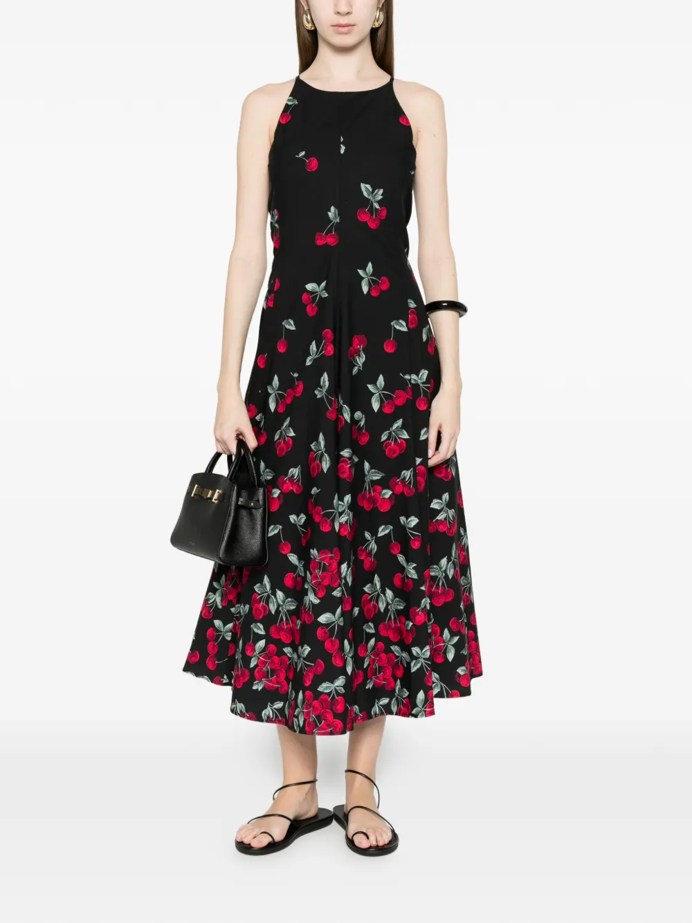 TWINSET Maxi-jurk met kersenprint Zwart