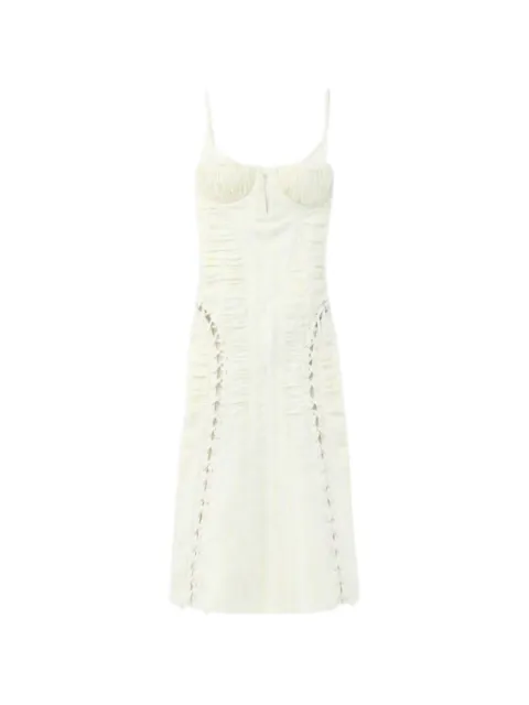 Alexander McQueen vestido midi fruncido con cordones