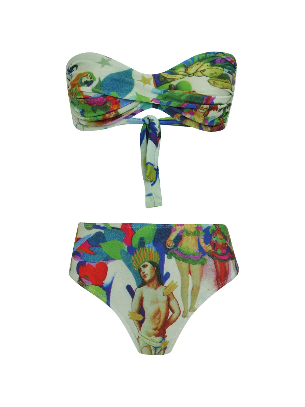 Amir Slama print tie bikini - Verde