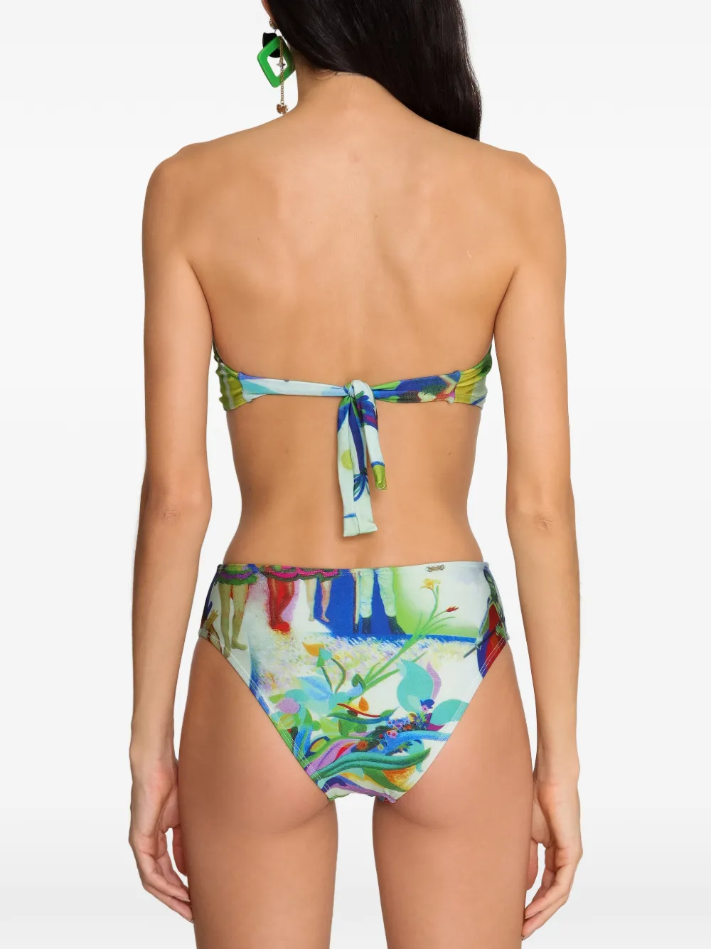 Amir Slama Bikini met print en strik Groen