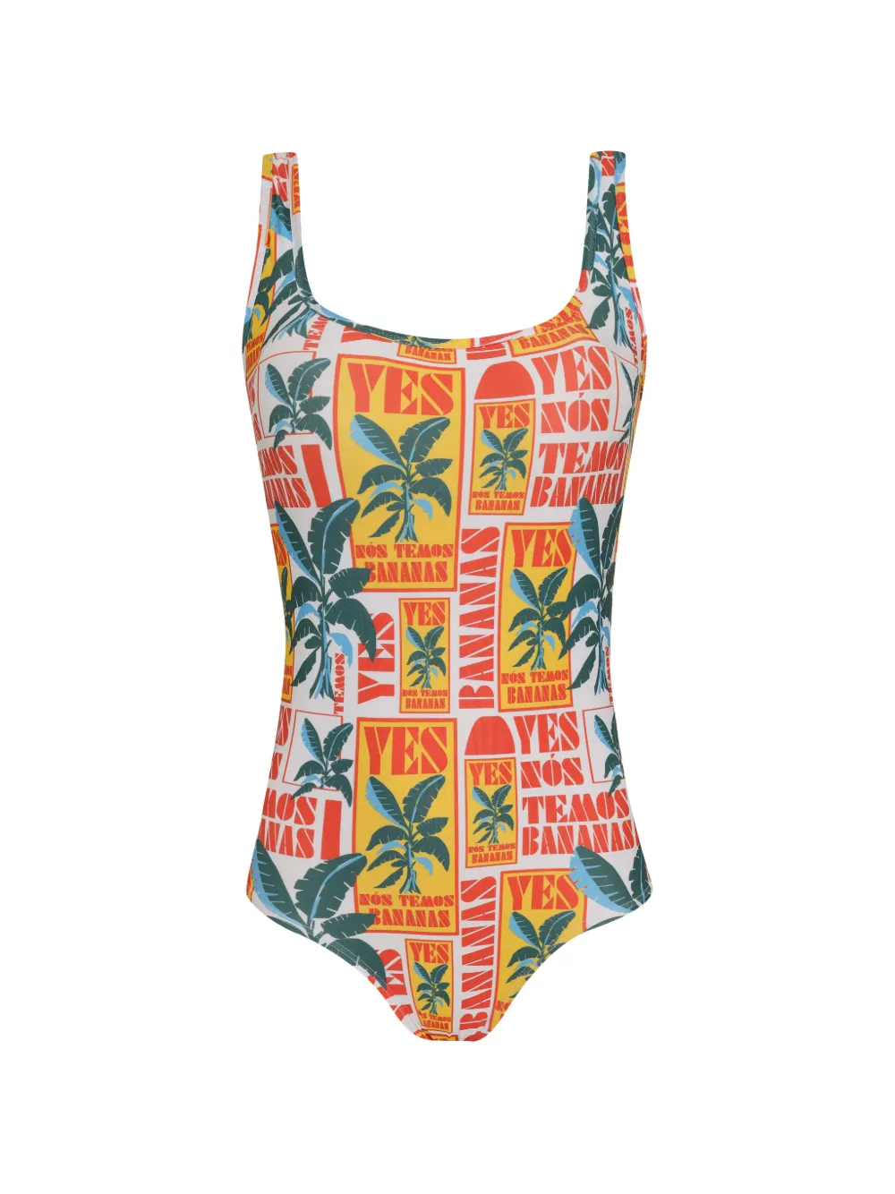 Amir Slama tropical-print swimsuit - Bianco