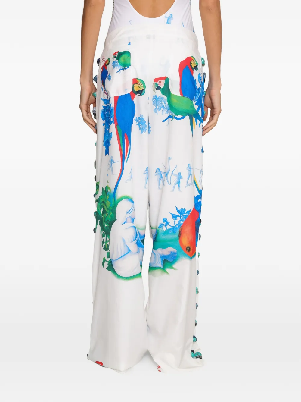 Amir Slama Broek met print Wit