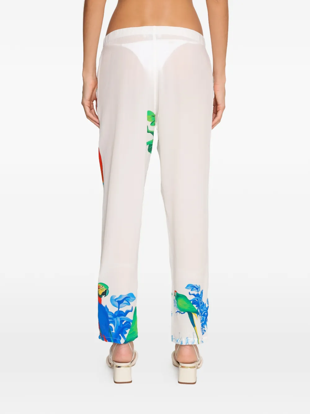 Amir Slama Broek met vogelprint Wit