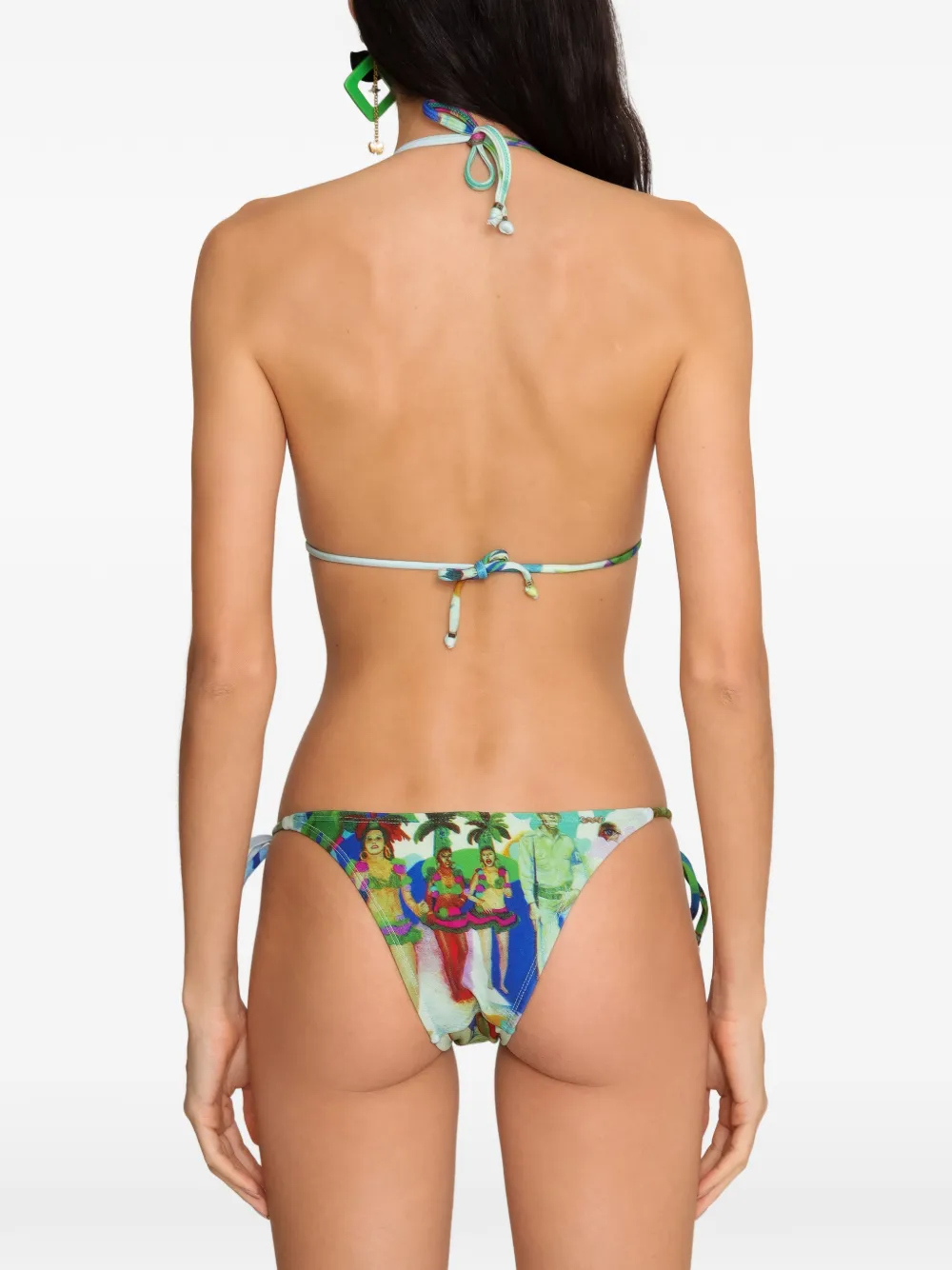 Amir Slama Bikini met strikprint Blauw
