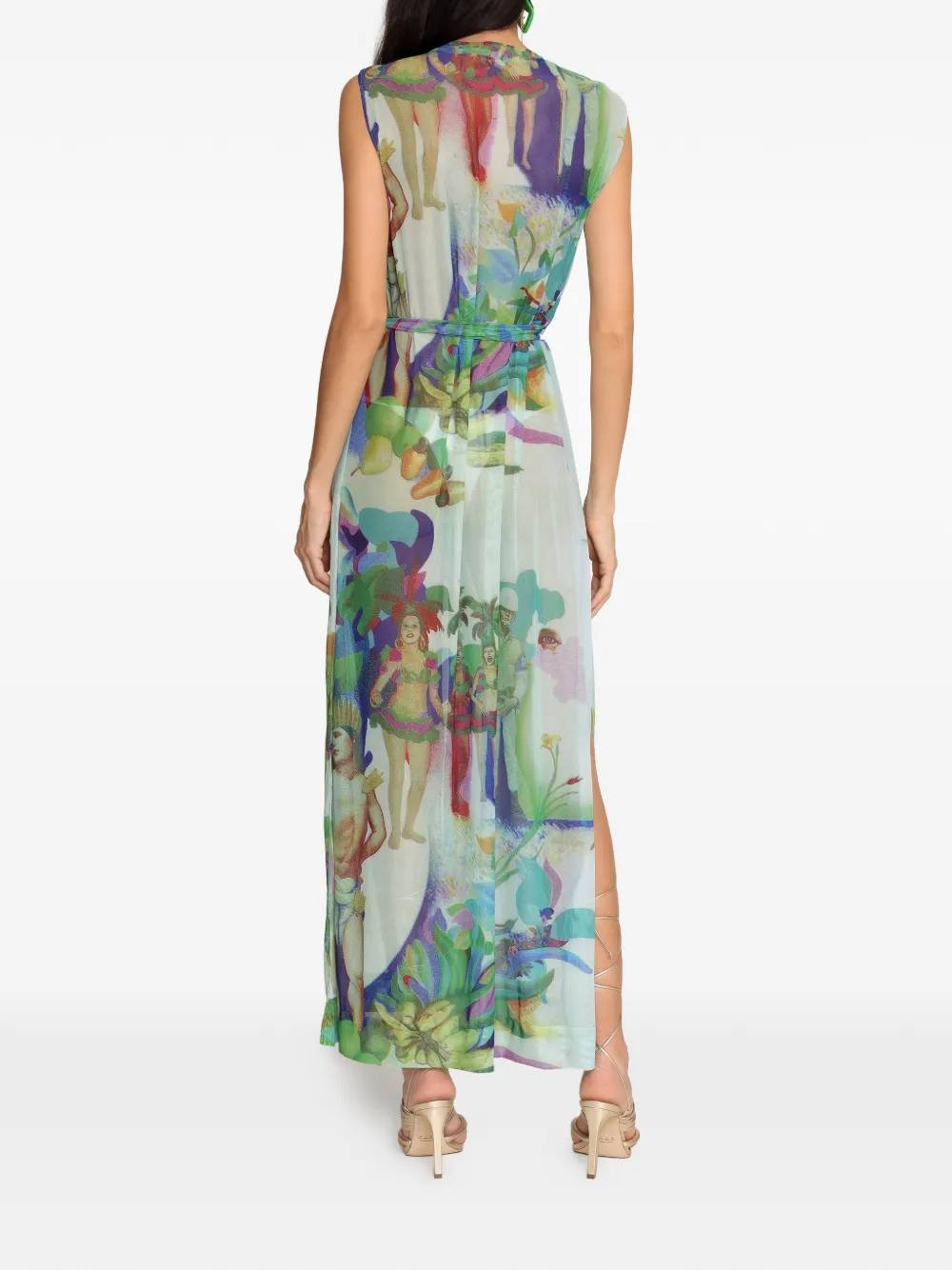Amir Slama Maxi-jurk met print Groen