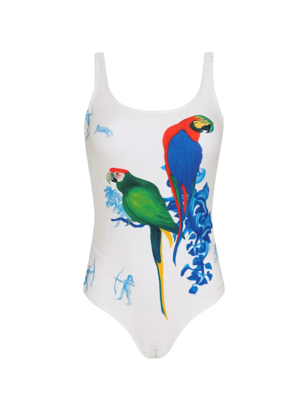 Amir Slama parrot-print swimsuit - Weiß