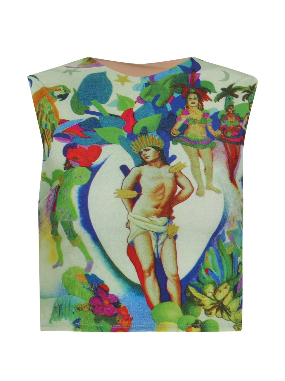 Amir Slama sleeveless printed top - Grün