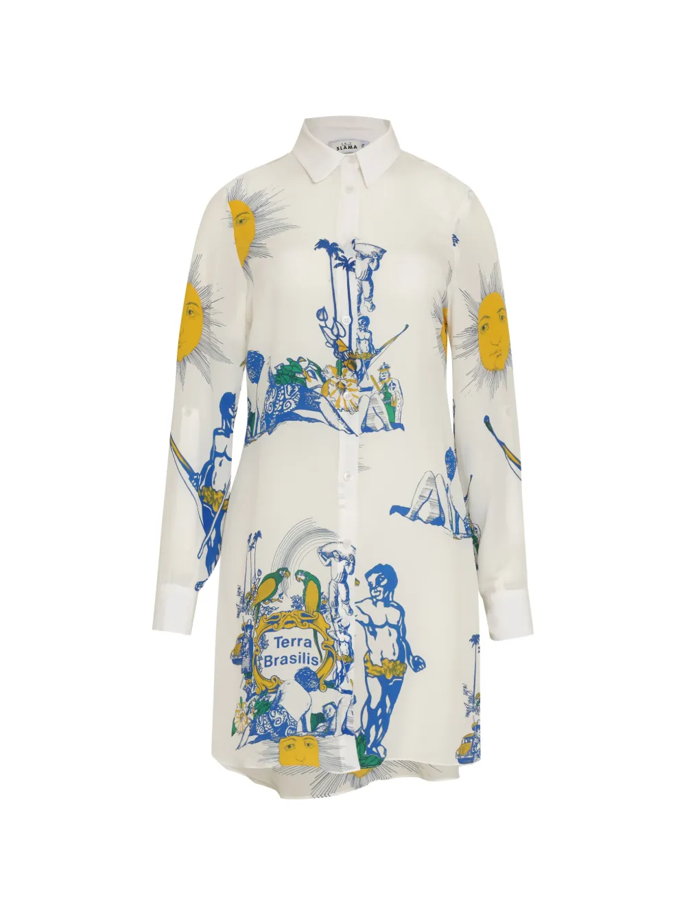 Amir Slama printed shirt mini dress - Bianco