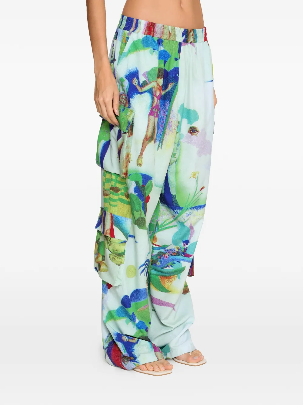  Amir Slama Printed Trousers - Green 
