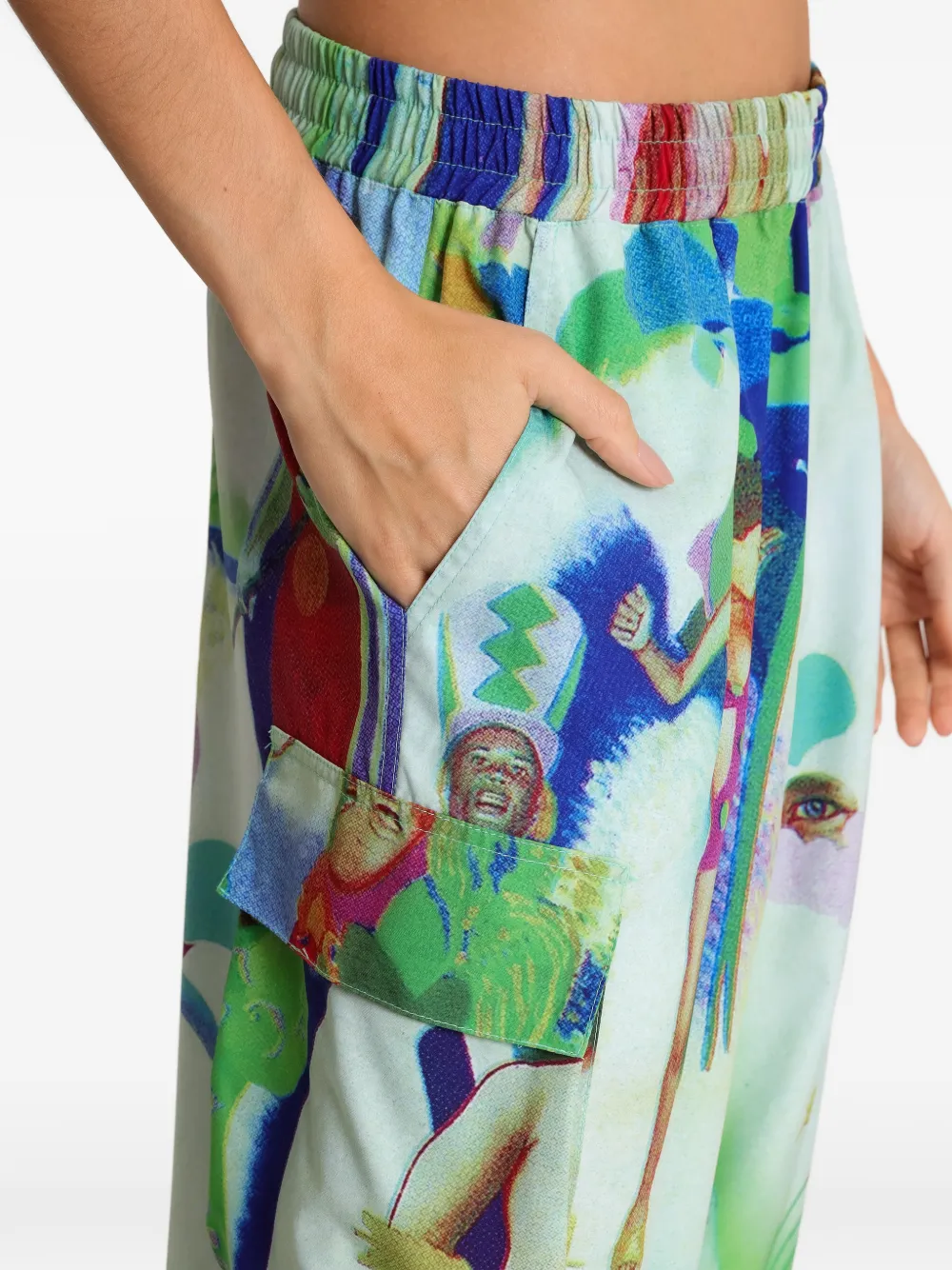 Amir Slama Broek met print Groen