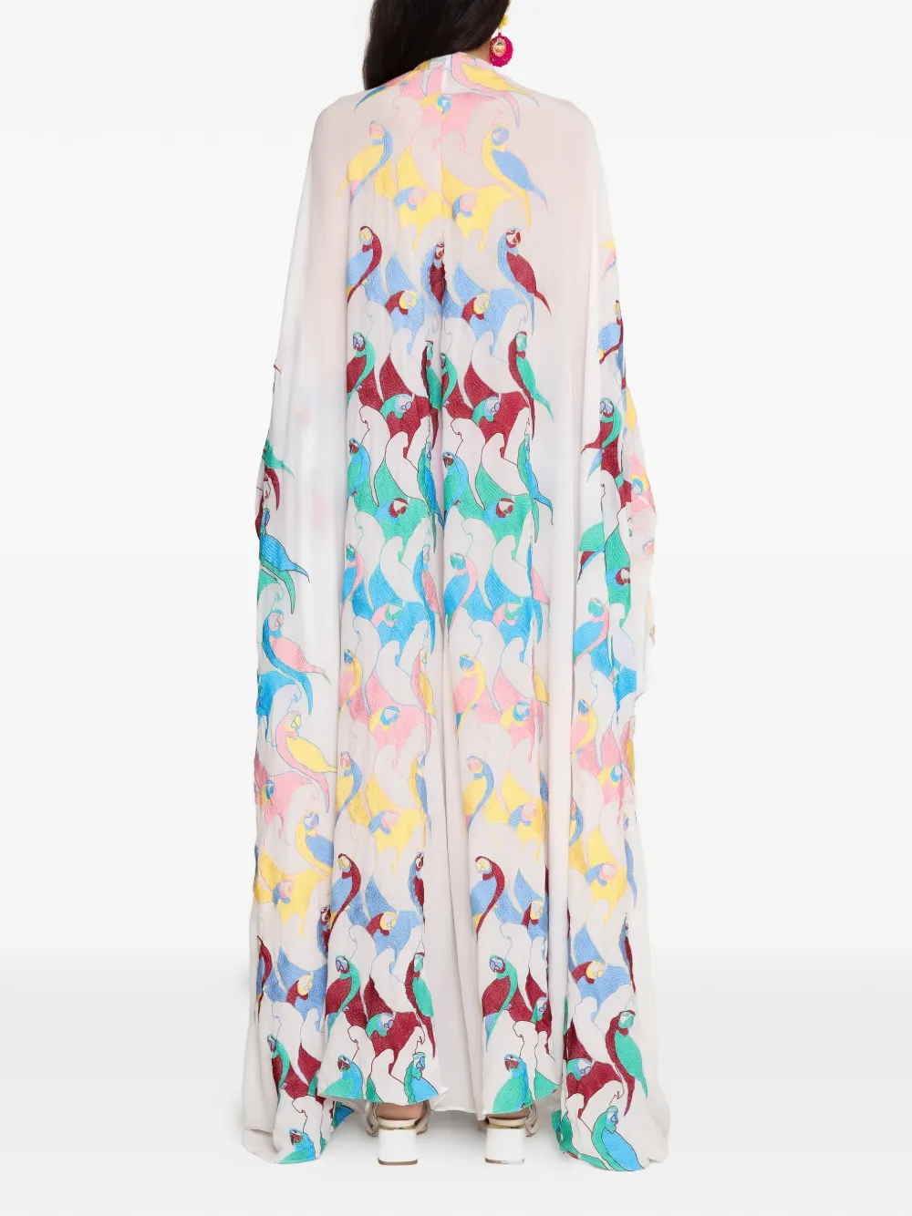 Amir Slama Maxi-jurk met papegaaiprint Wit