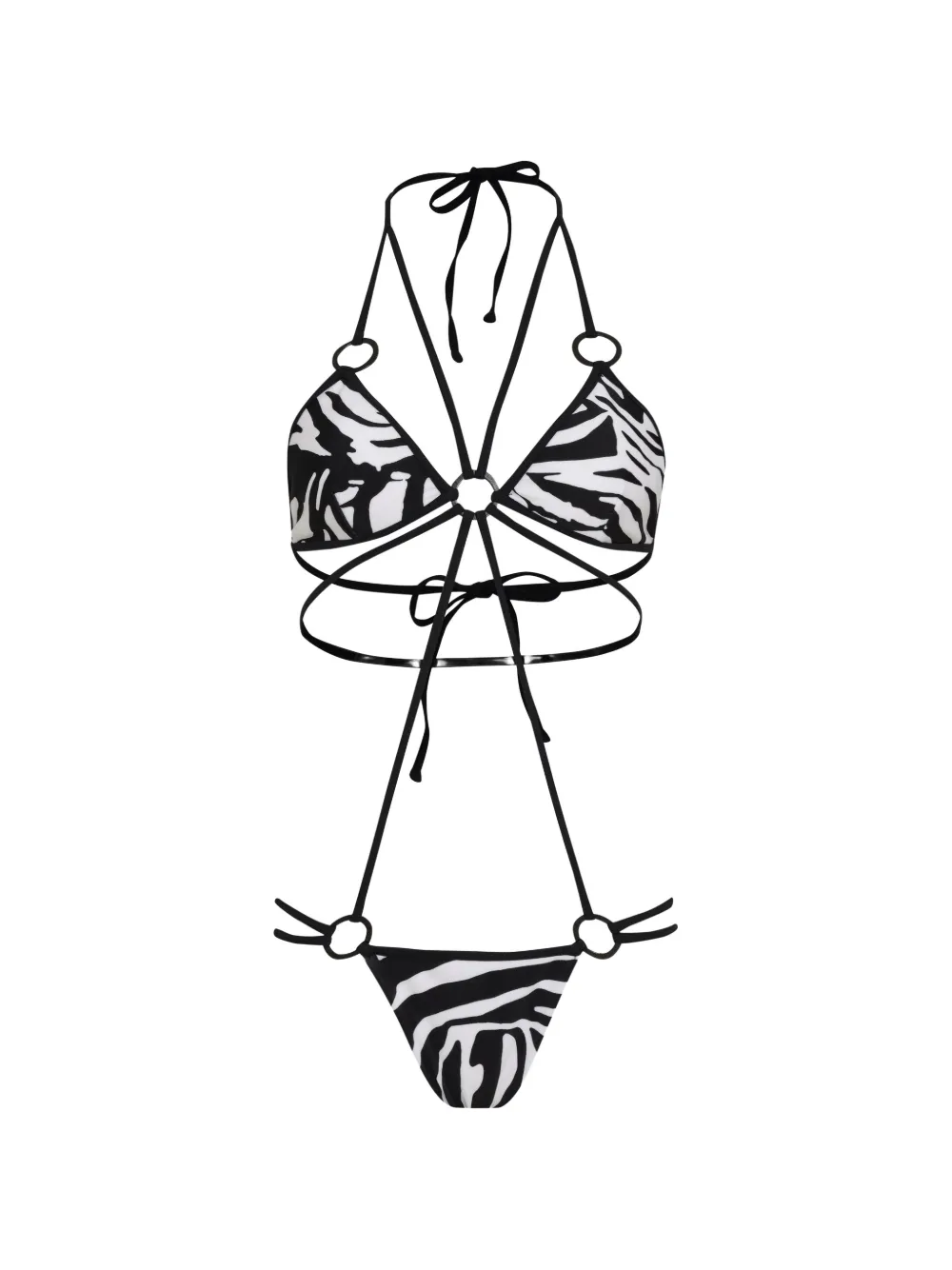 Amir Slama zebra-print swimsuit - Nero