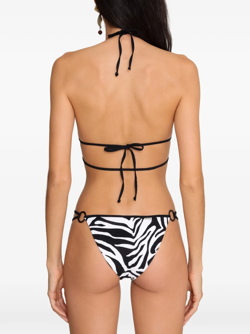 Amir Slama Badpak met zebraprint Zwart