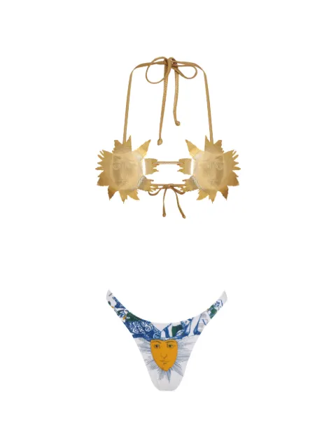 Amir Slama sun-appliqué printed bikini