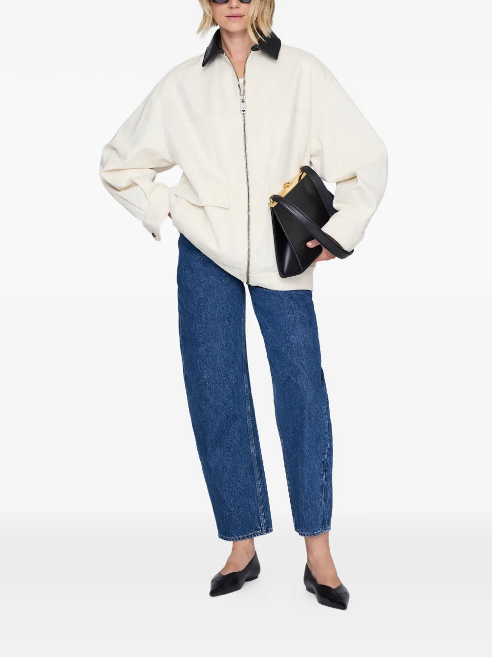  Anine Bing Holden Contrast-collar Jacket - Neutrals 