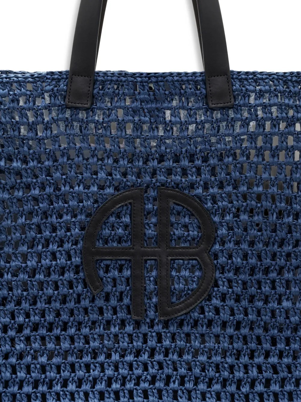 ANINE BING Rio shopper met logo applicatie Blauw