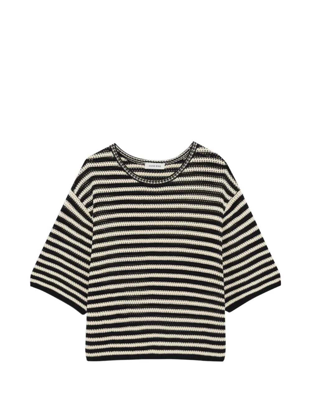 ANINE BING Theo striped sweater - Nero