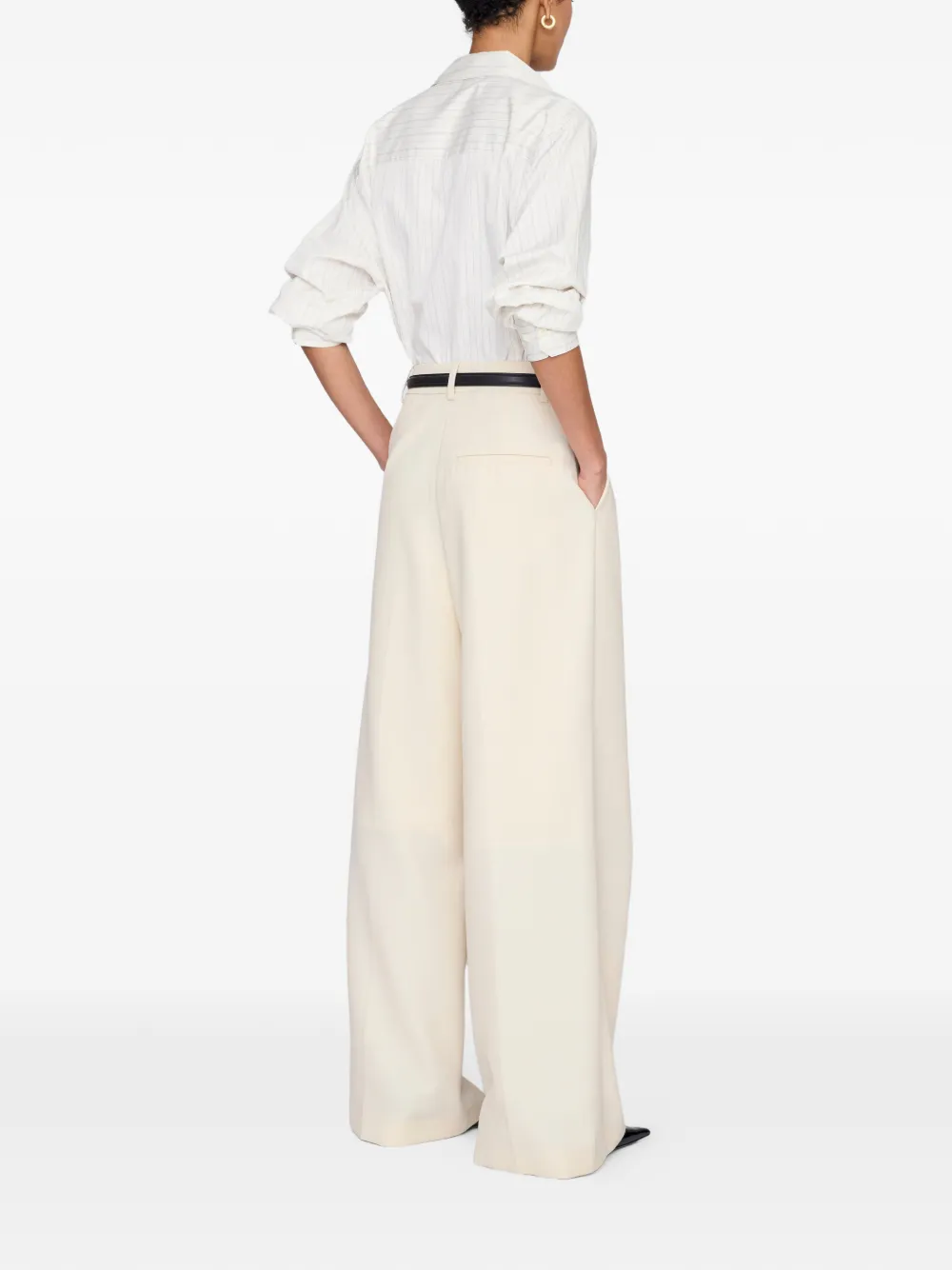 ANINE BING Essie blouse met krijtstreep Beige