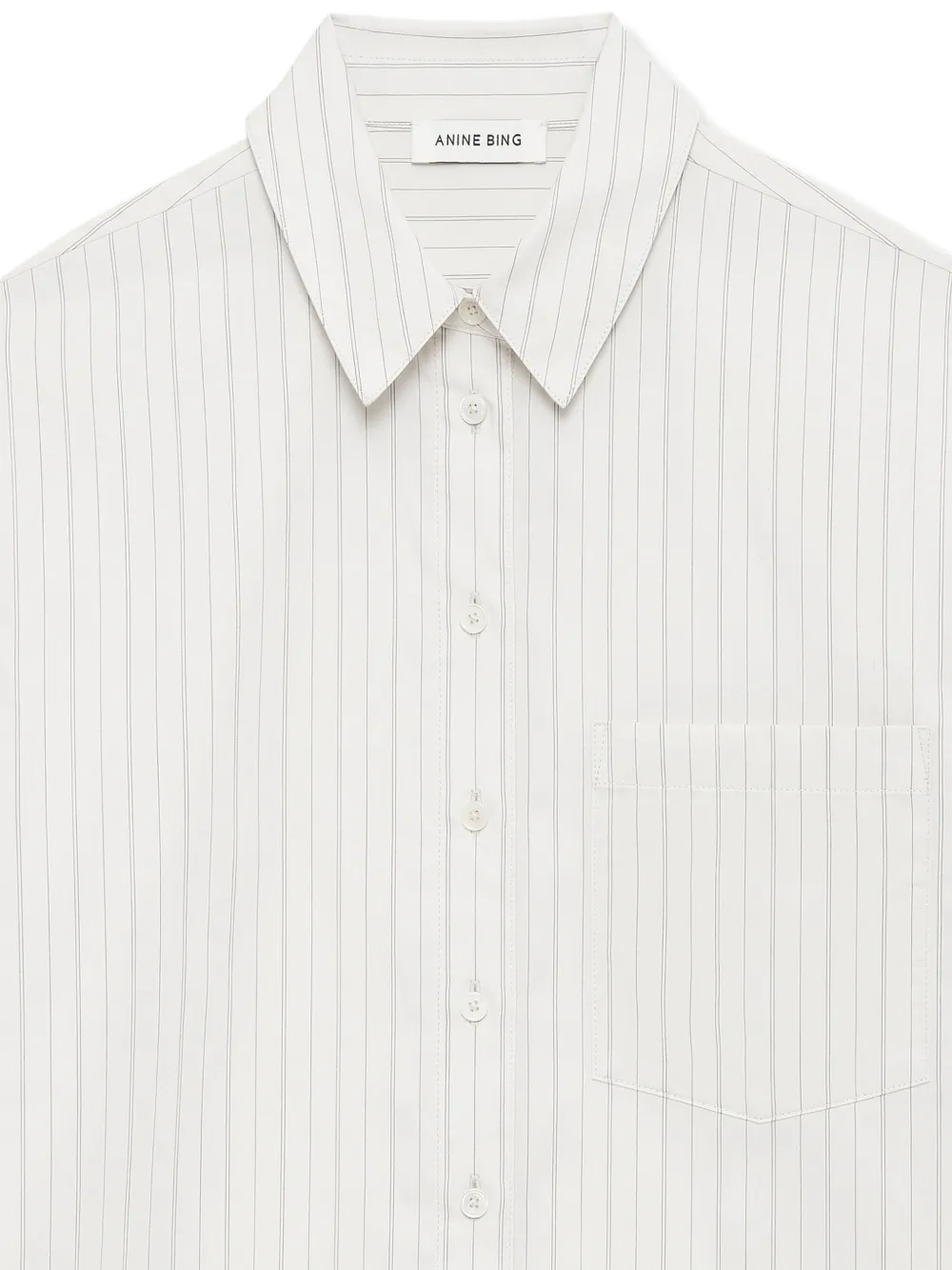 ANINE BING Essie blouse met krijtstreep Beige