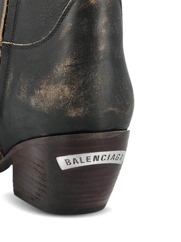 Balenciaga Memphis ダメージ ウエスタンブーツ | ブラック | FARFETCH JP