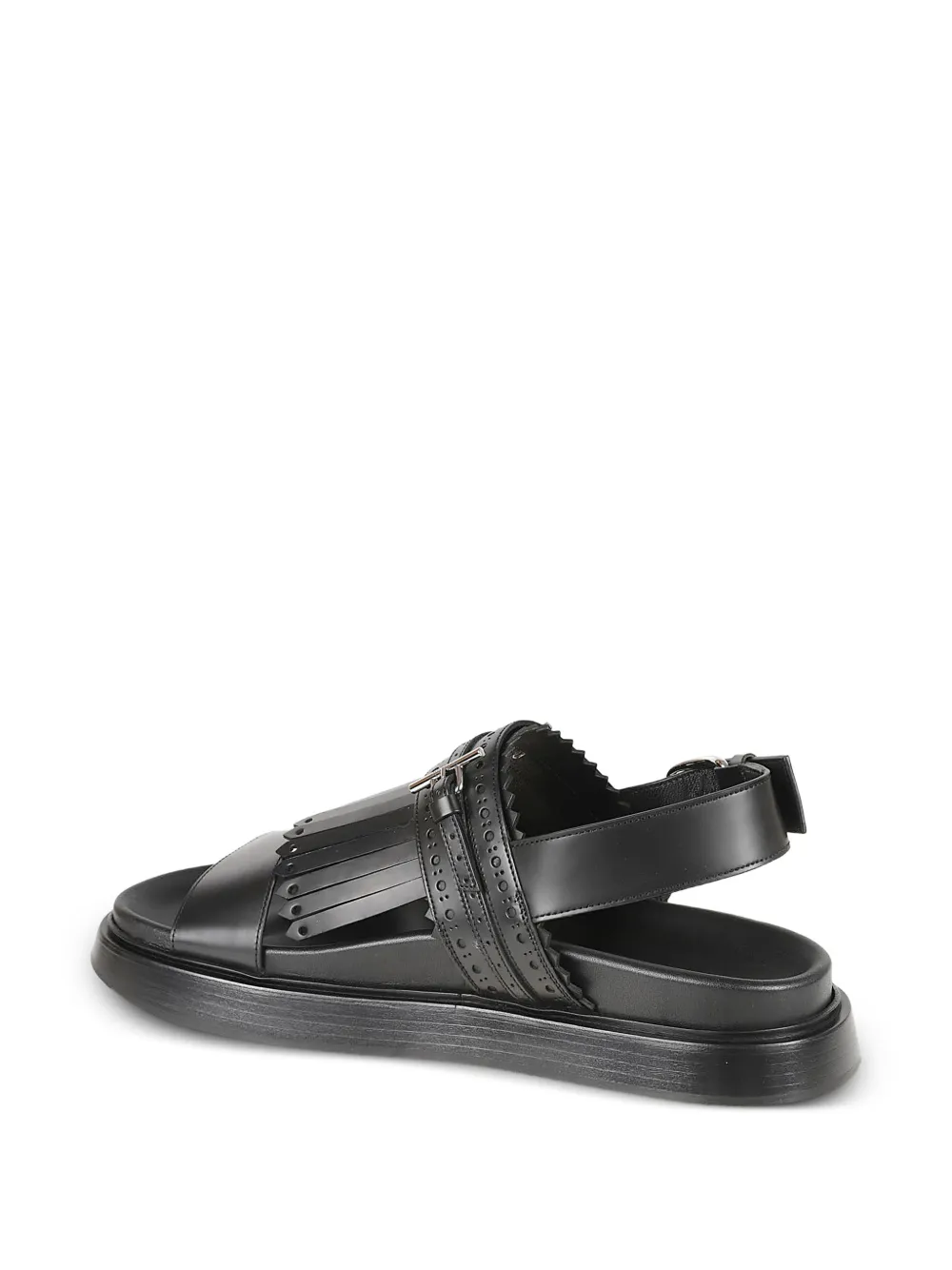Alexander McQueen Leren sandalen met geperforeerde details Zwart