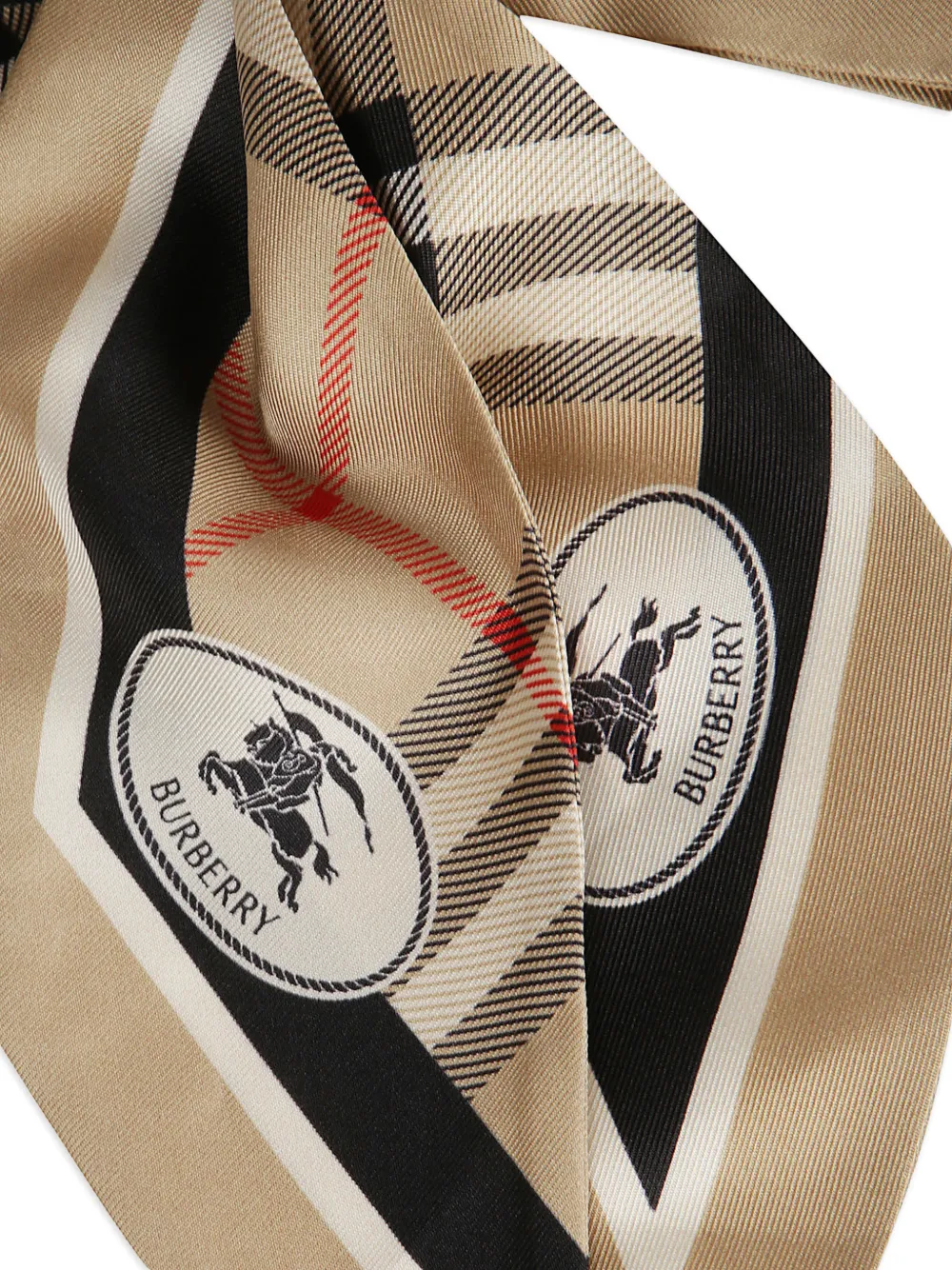  Burberry Check Logo Scarf - Neutrals 