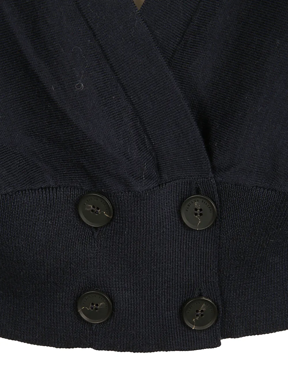 Fabiana Filippi Vest met V-hals en knoop Blauw