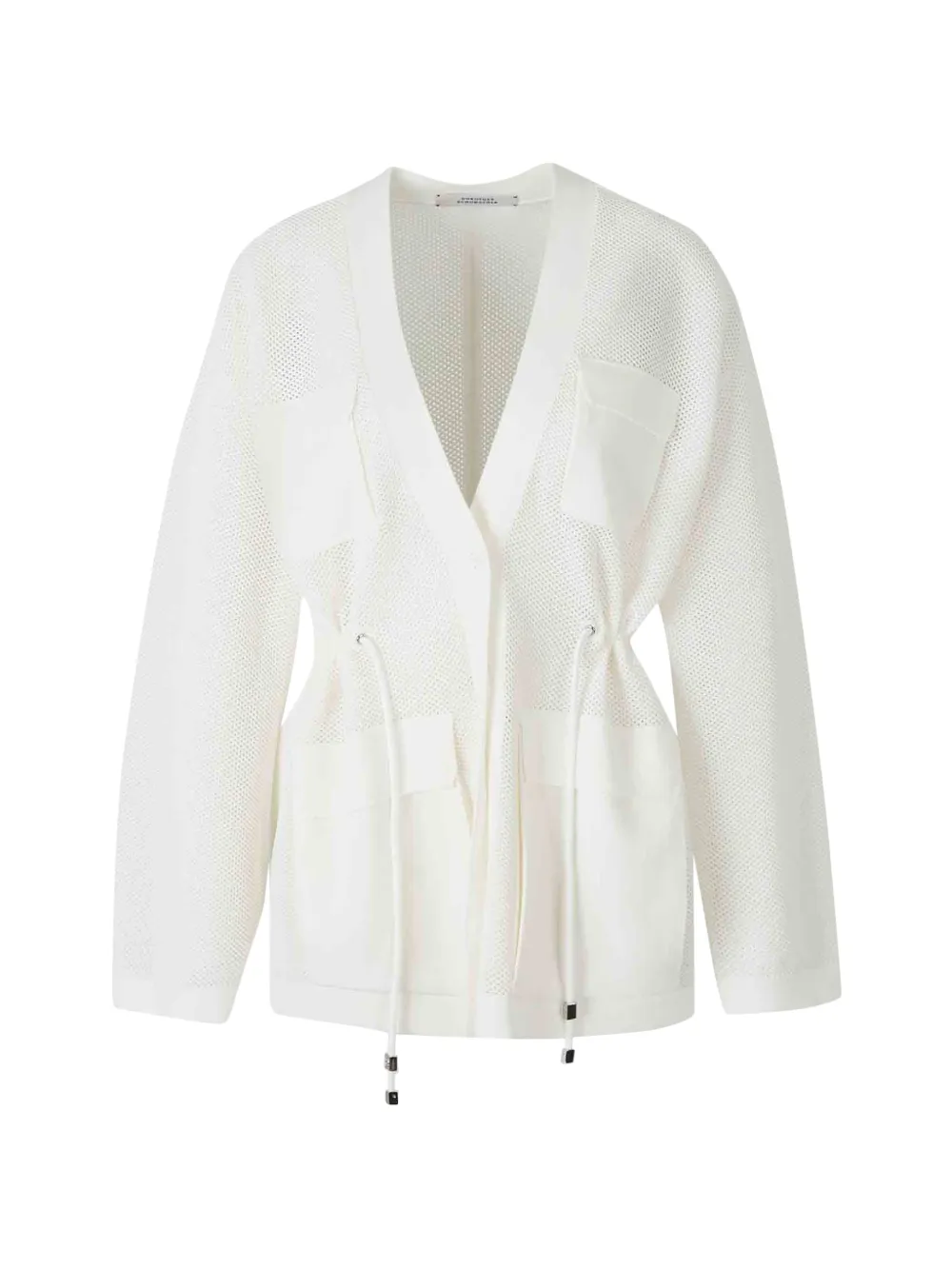 Dorothee Schumacher drawstring mesh cardigan - Bianco